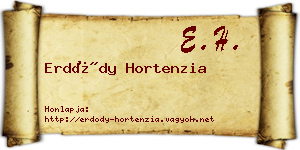 Erdődy Hortenzia névjegykártya