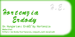 hortenzia erdody business card
